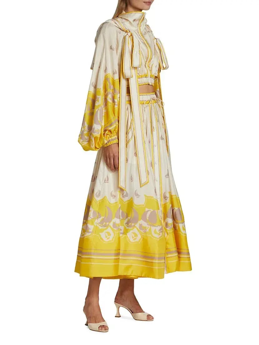 Zimmermann High Tide Crop Jacket and Skirt Set Print Size 4/Au 16 photo 3