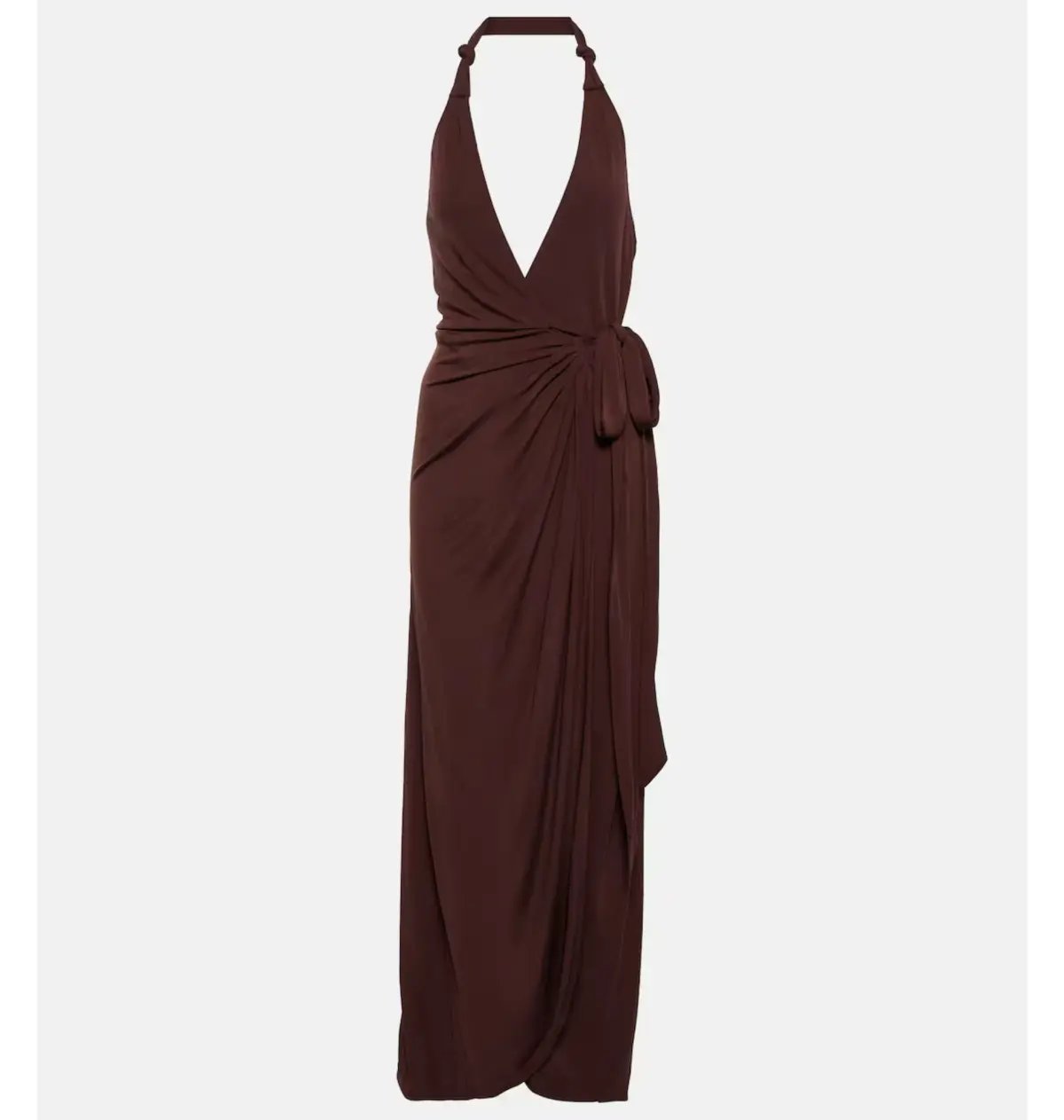 Staud Halterneck Dress Brown Size AU 6 photo 5