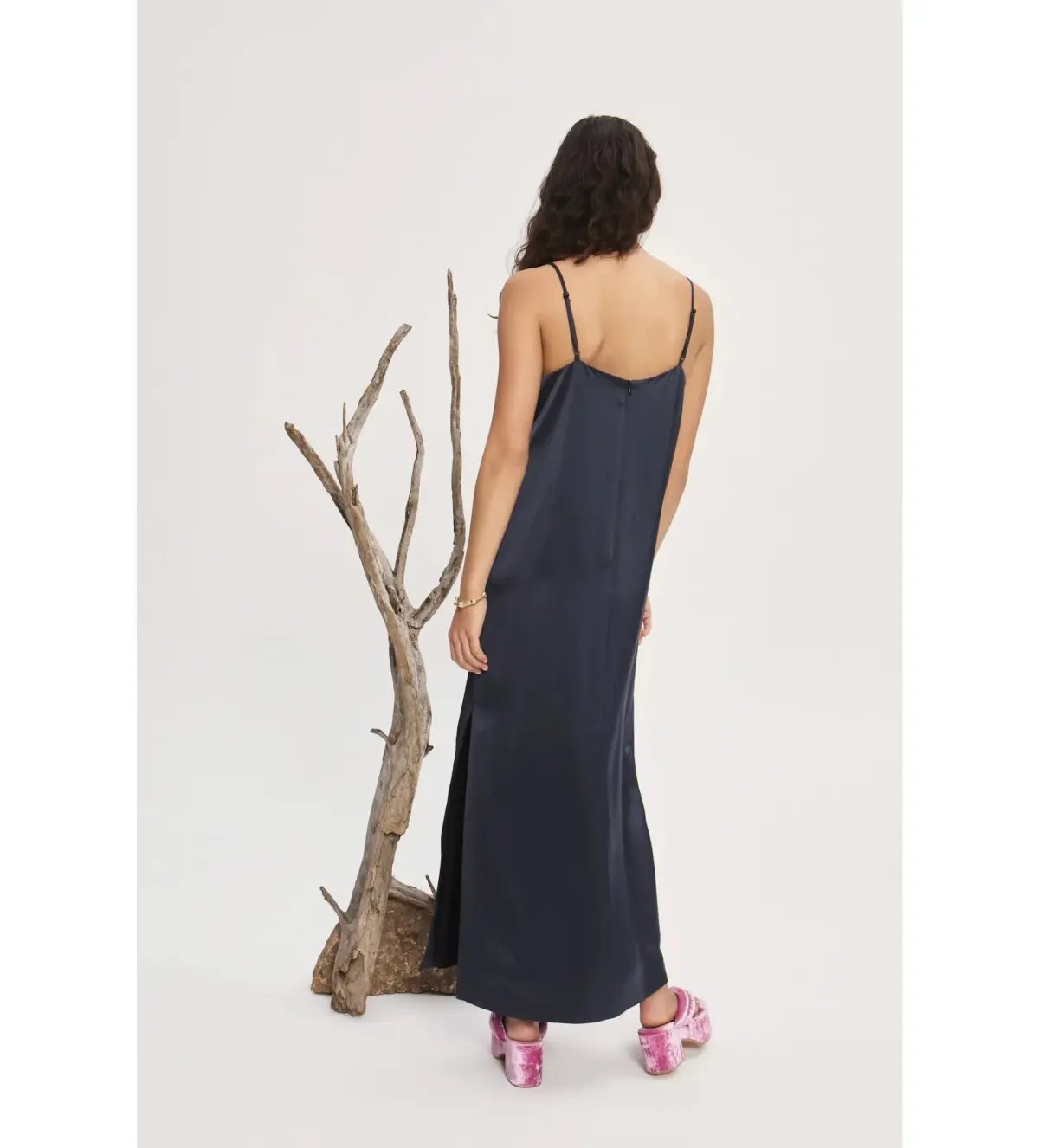 Alemais Fontaine Slip Midi Dress in Navy Size 6 photo 3
