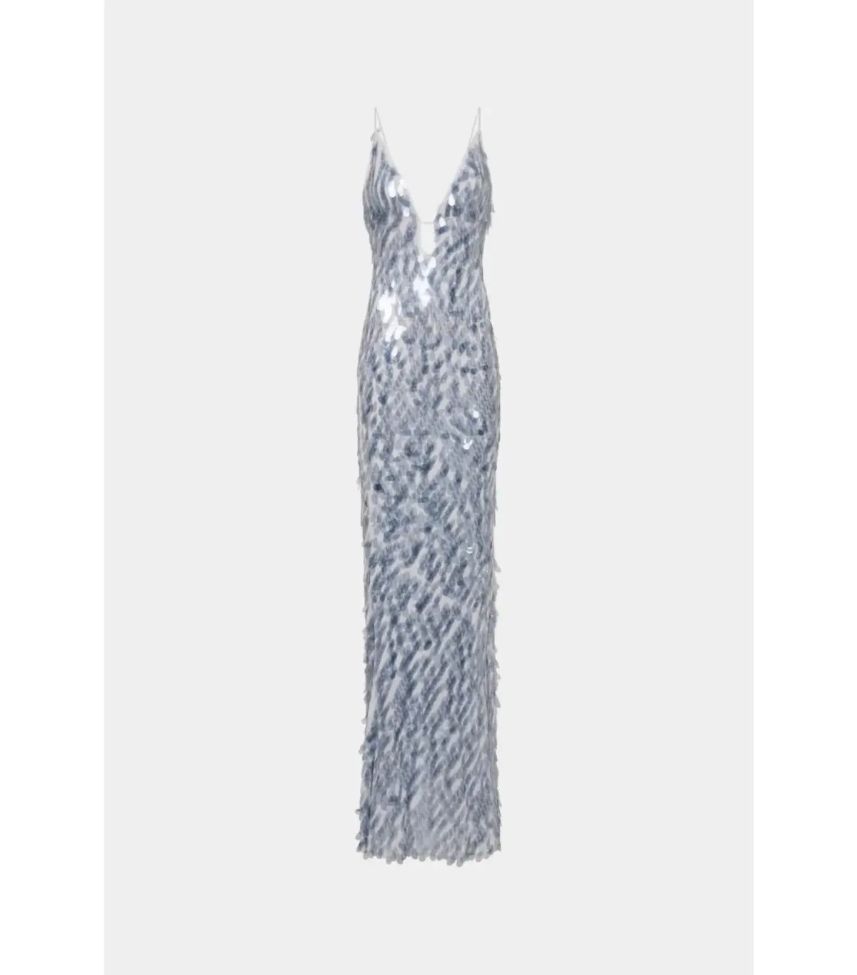 Misha Sapphire Sequin Maxi Dress Grey Size 12/L photo 6