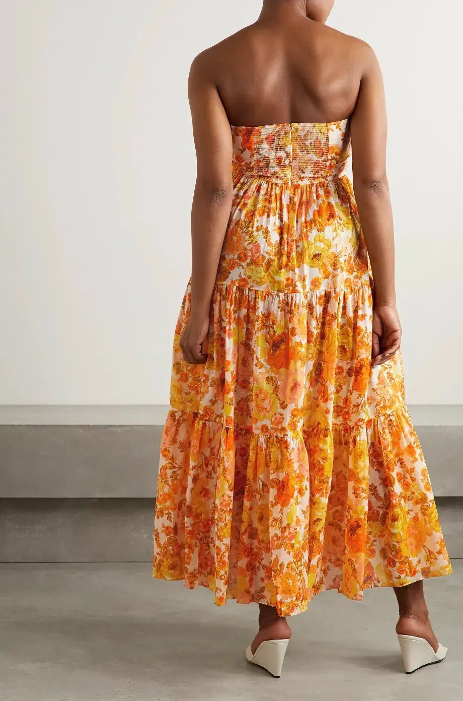 Zimmermann Raie Strapless Dress Citrus Ikat Size 0/8 Au photo 2