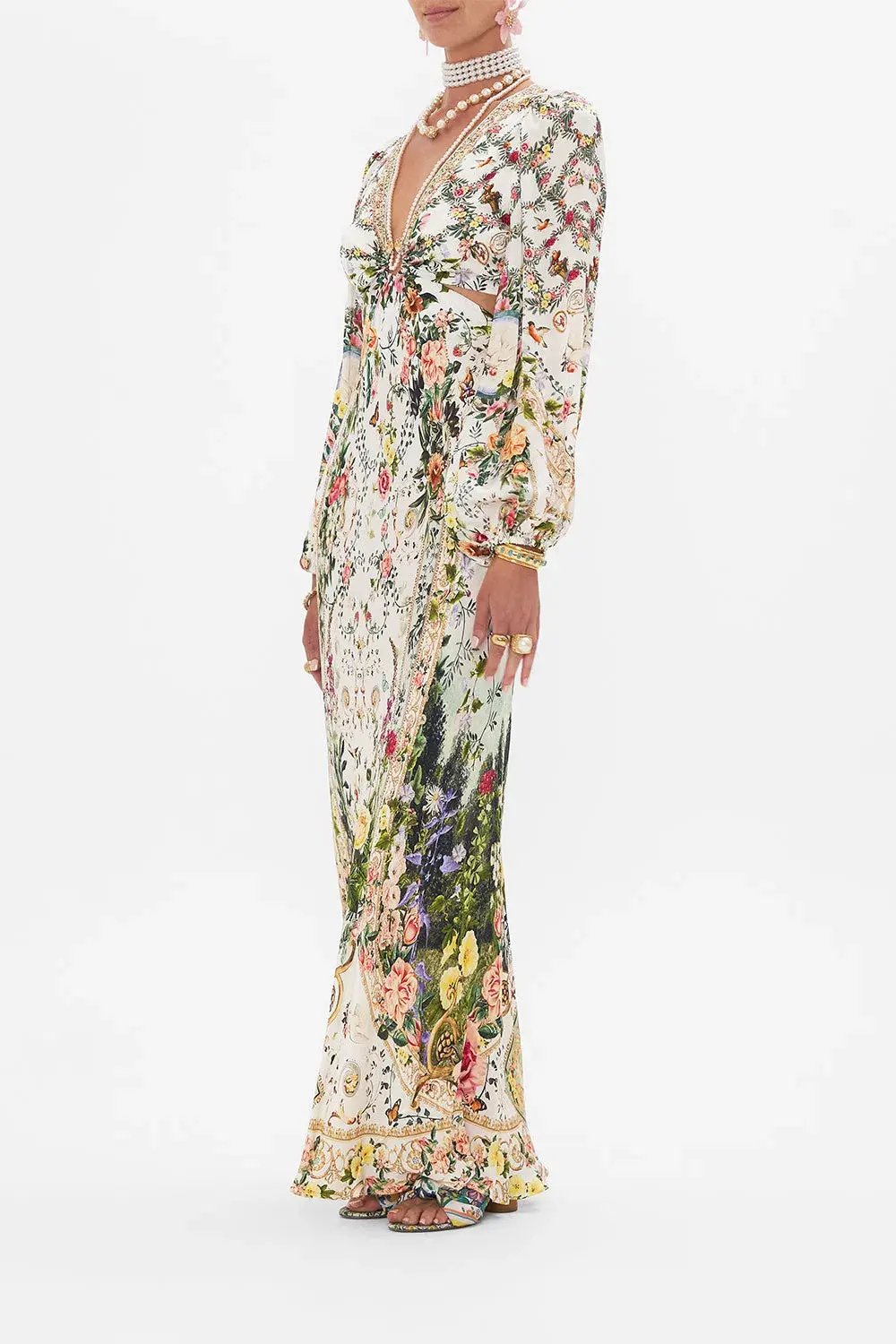 Camilla Renaissance Romance U-Ring Cut Out Dress Size 8 and Small Canvas Clutch photo 6