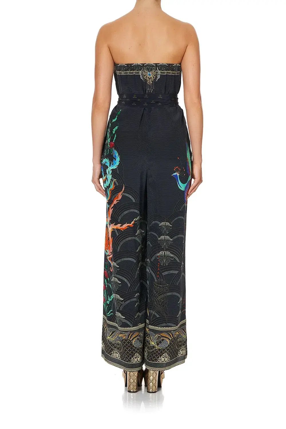 Camilla Wise Wings Tie Waist Strapless Jumpsuit Size S photo 2