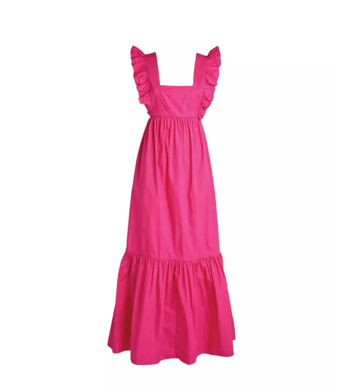 Self-Portrait Ruffled Cotton Poplin Maxi Dress in Pink Size 12 photo 5