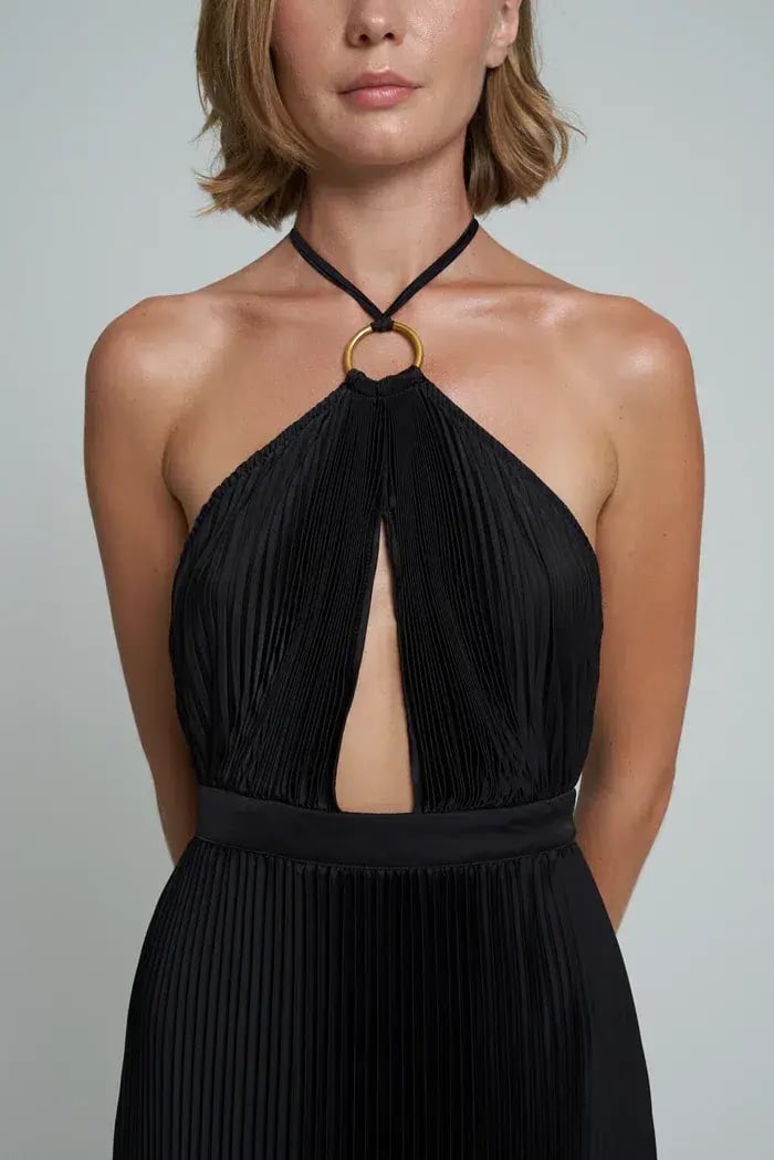 L'Idee Woman Reveil Gown Noir Size 10 photo 3