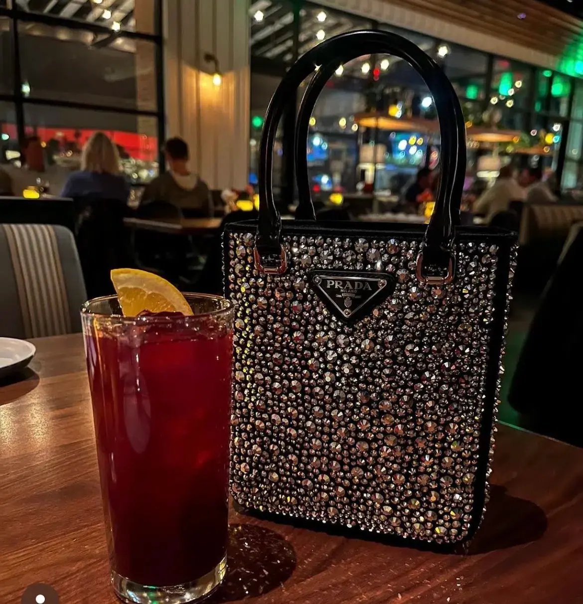 Prada Crystal Mini Tote Bag Black photo 4