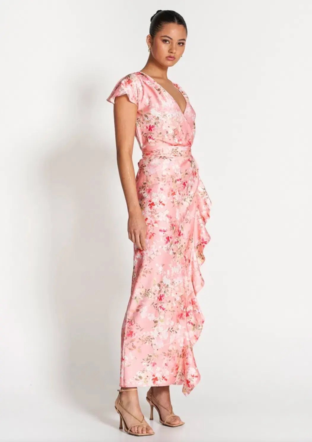 Sofia The Label Bloom Wrap Dress Pink Blossom Size 10 photo 4