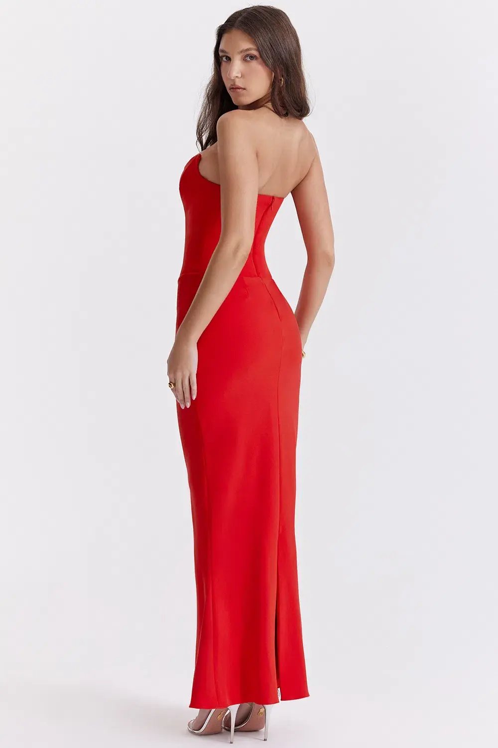 House of CB Tamara Strapless Maxi Dress Cherry Red Size S / AU 8 photo 3