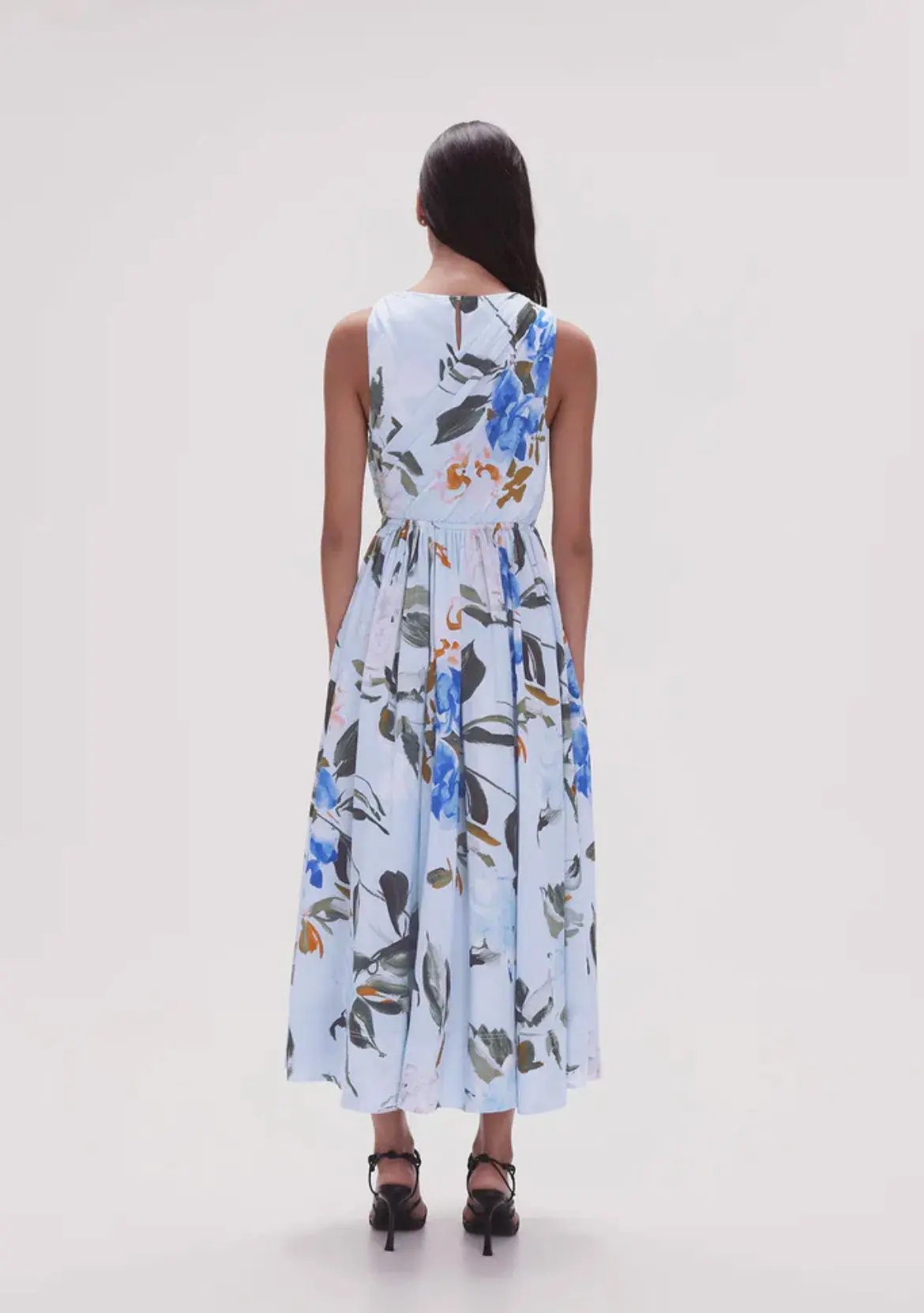 Aje Abbey Twisted Midi Dress in Divine Orchid Floral Size 16 photo 2