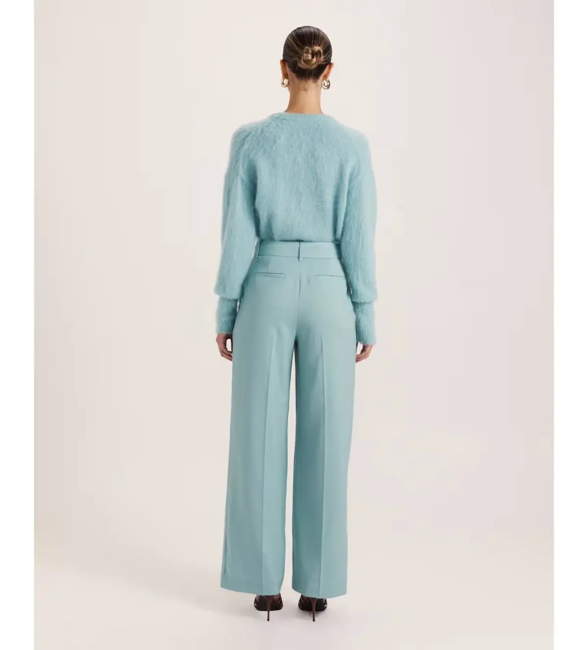 Saba Suki Wide Leg Wool Pants in Seafoam size AU12 photo 3