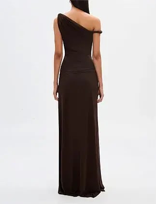 MISHA Sisal Mesh Maxi Dress Espresso Size 8/S photo 8