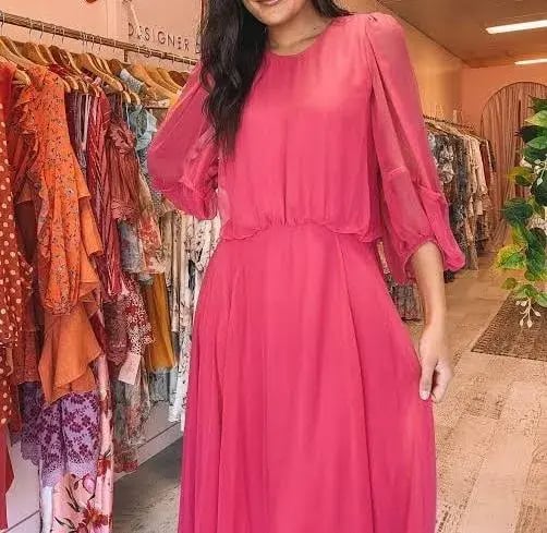 Camilla and Marc Dylan Midi Dress in Hot Pink Size 8 photo 5