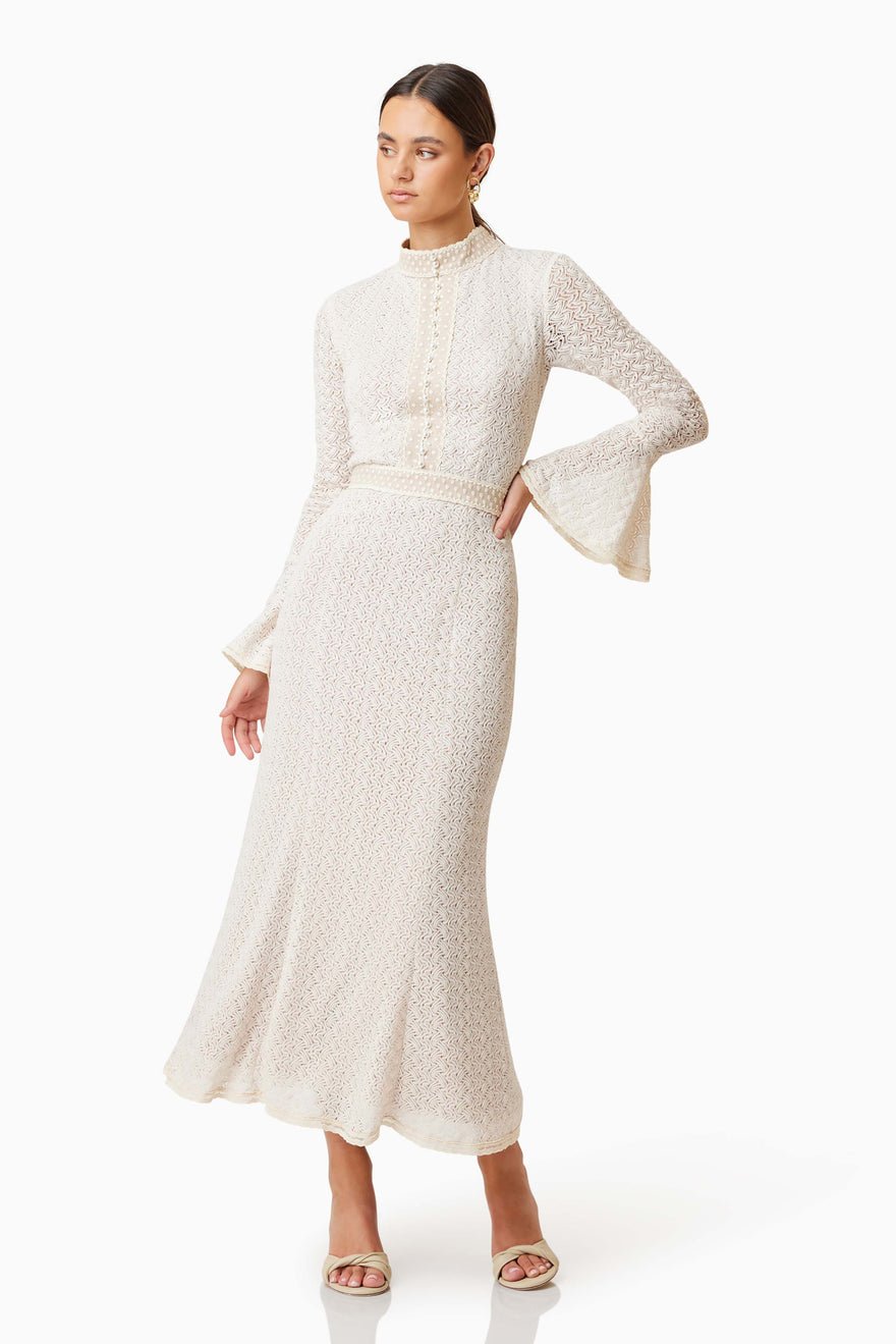 Elliatt Bella Midi Dress - Ivory photo 4