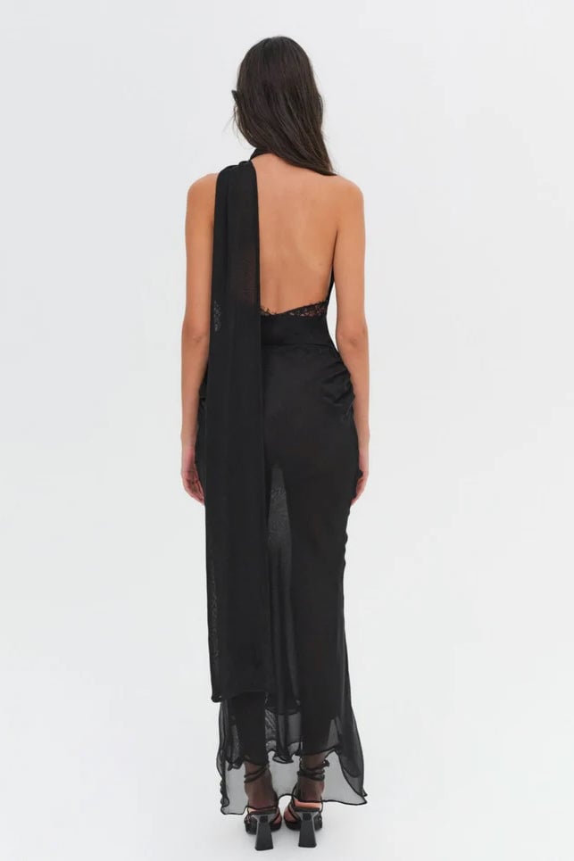 FOR LOVE & LEMONS ANGELA CHIFFON MAXI DRESS - BLACK photo 5