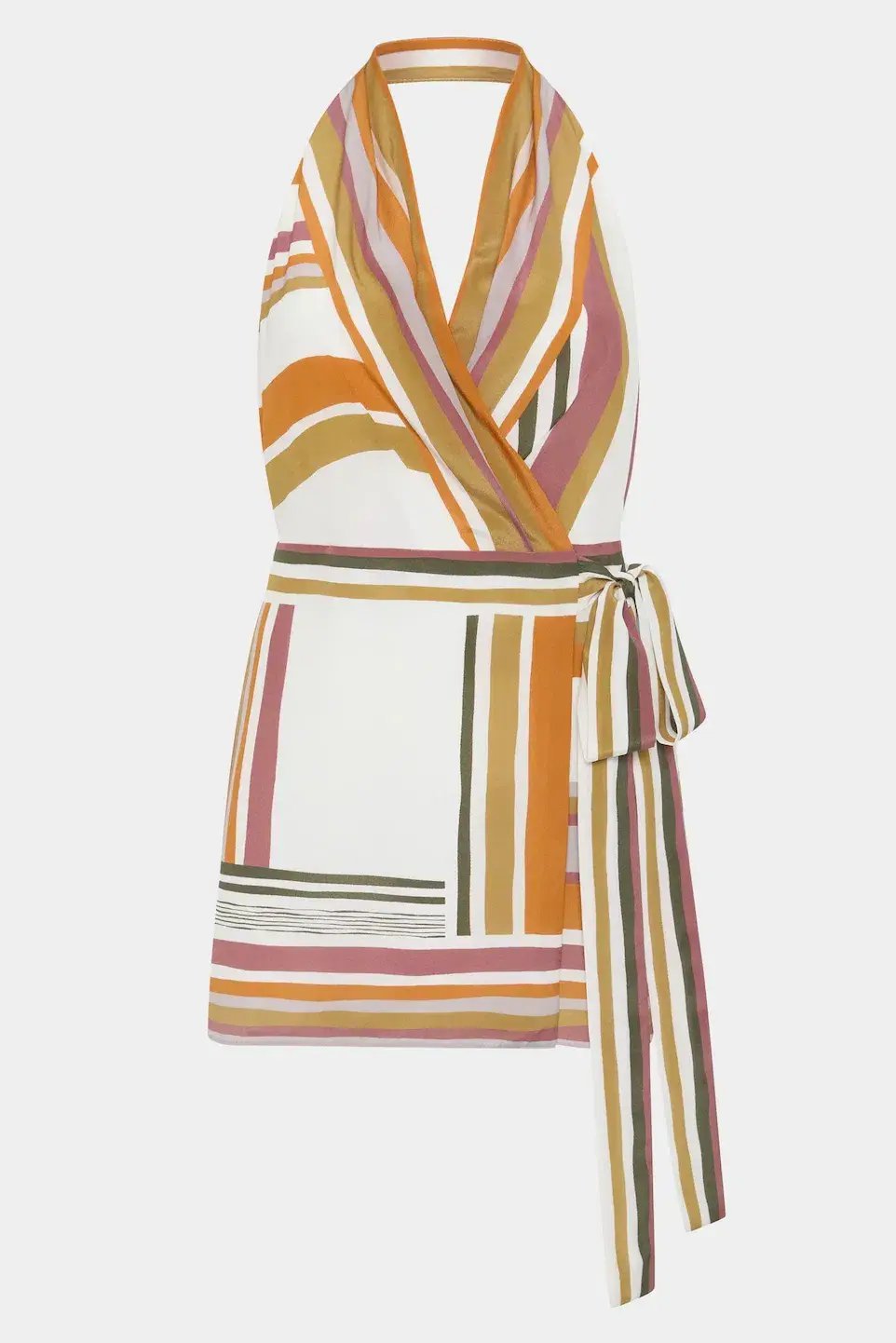 Sir the Label Caprera Wrap Halter Mini Dress Milazzo Stripe Print Size 1 / AU 6-8 photo 9