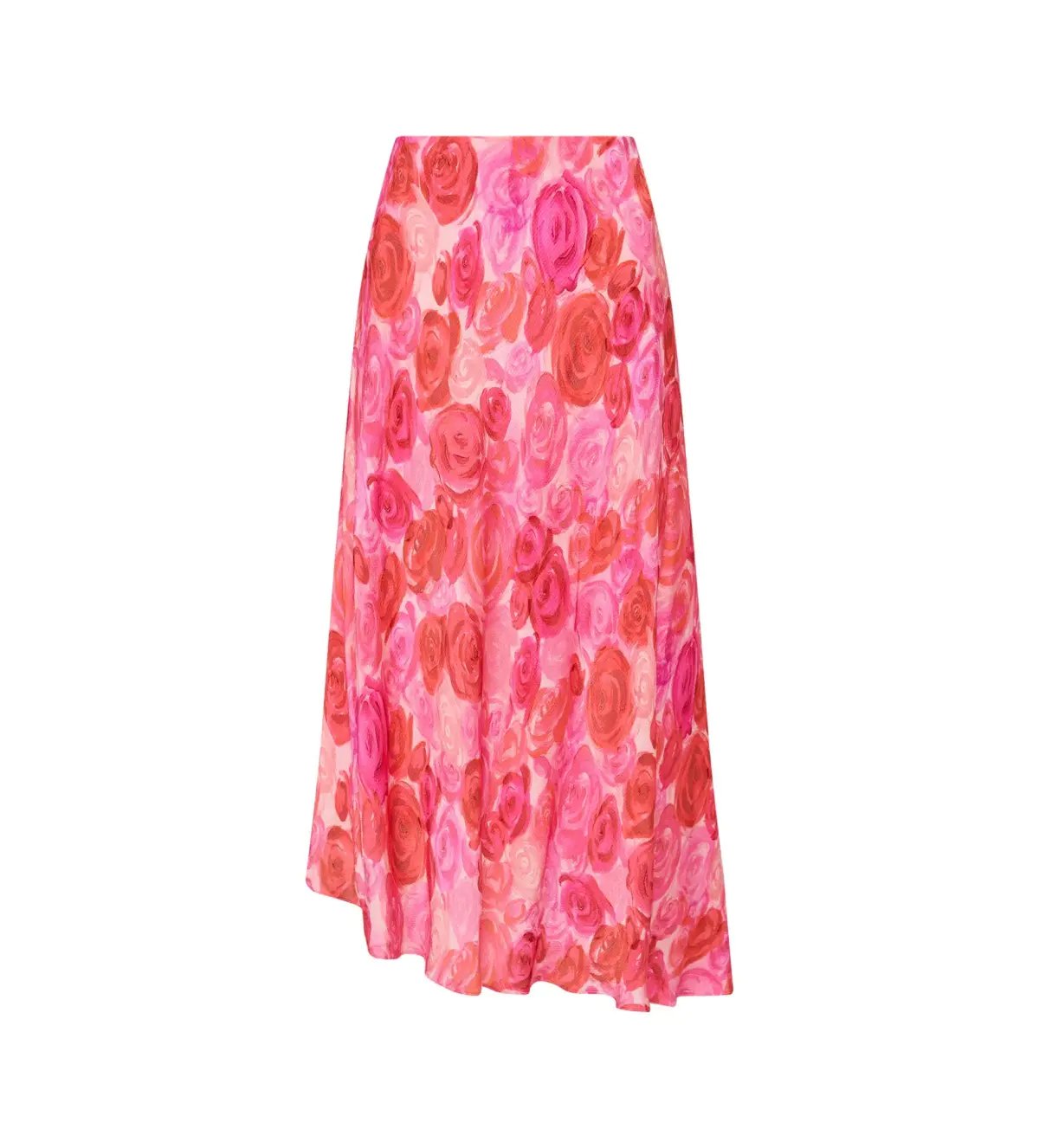 Aje Charmed Rosette Ruffle Bustier with Valeria Asymmetrical Midi Skirt in Misty Rose Size 6 photo 3