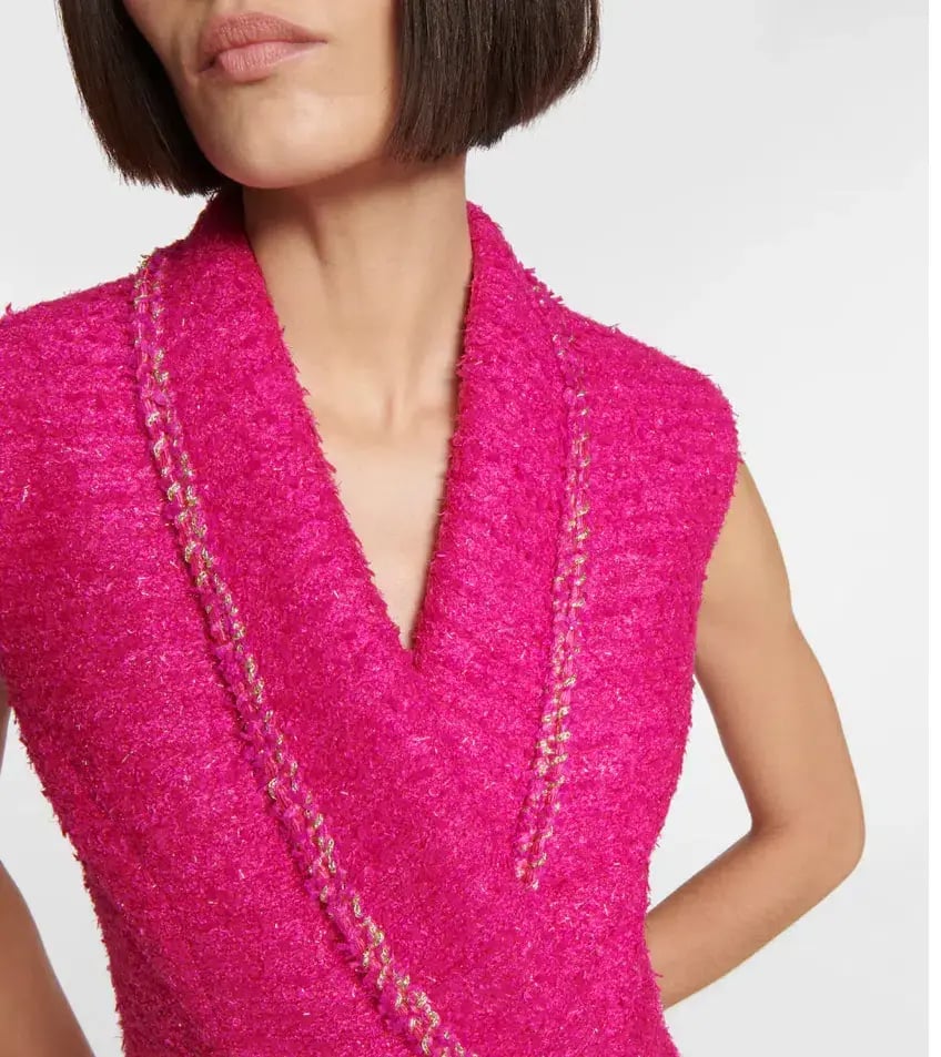 Rebecca Vallance Palais Sleeveless Tweed Blazer Mini Dress Pink Size AU 10 photo 3