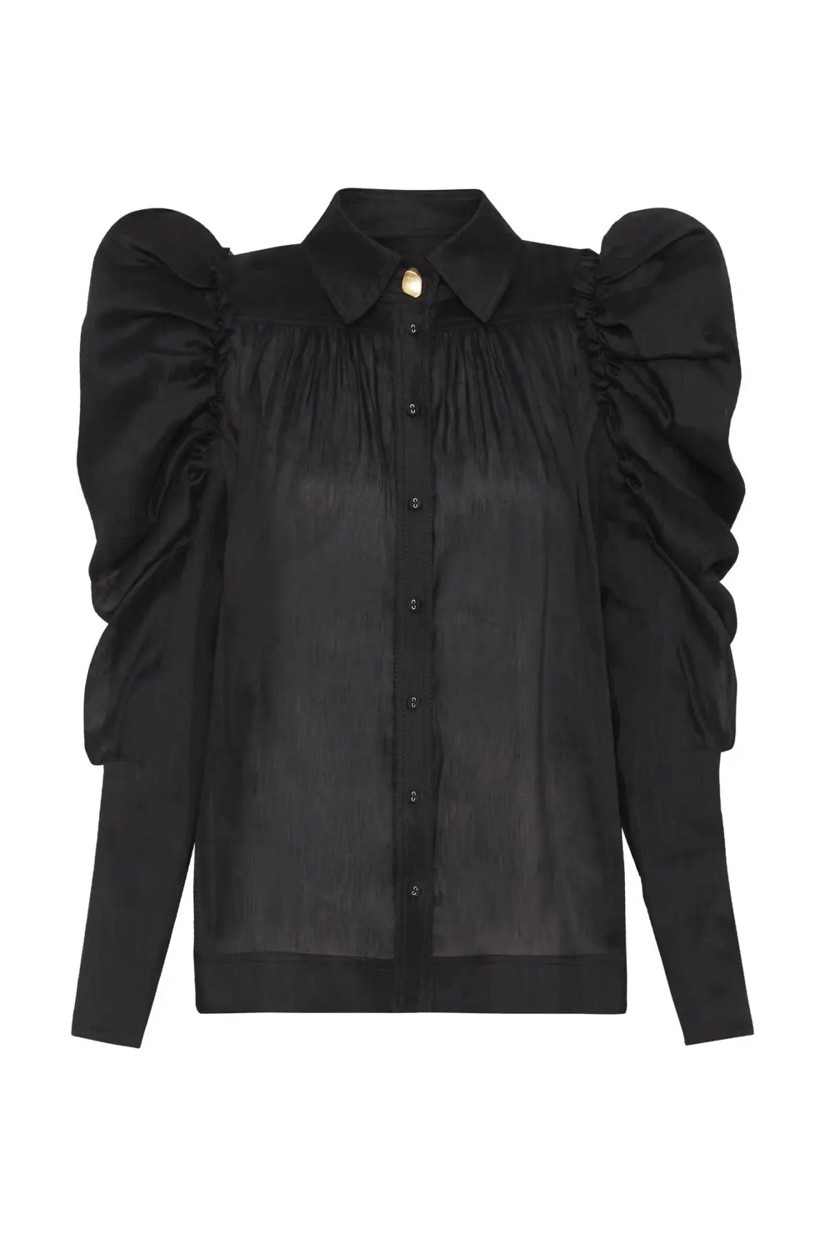 Aje Kindred Butterfly Sleeve Shirt Black Size 10 photo 3