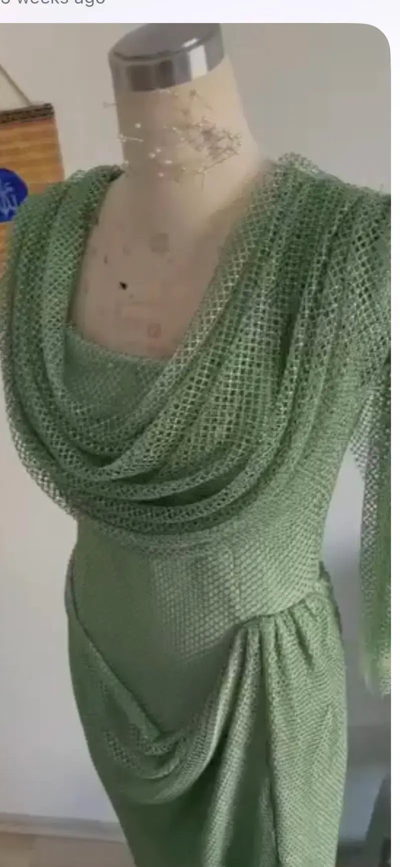 Atele Ankand Drape Neck Formal Dress Green Size 12 photo 3