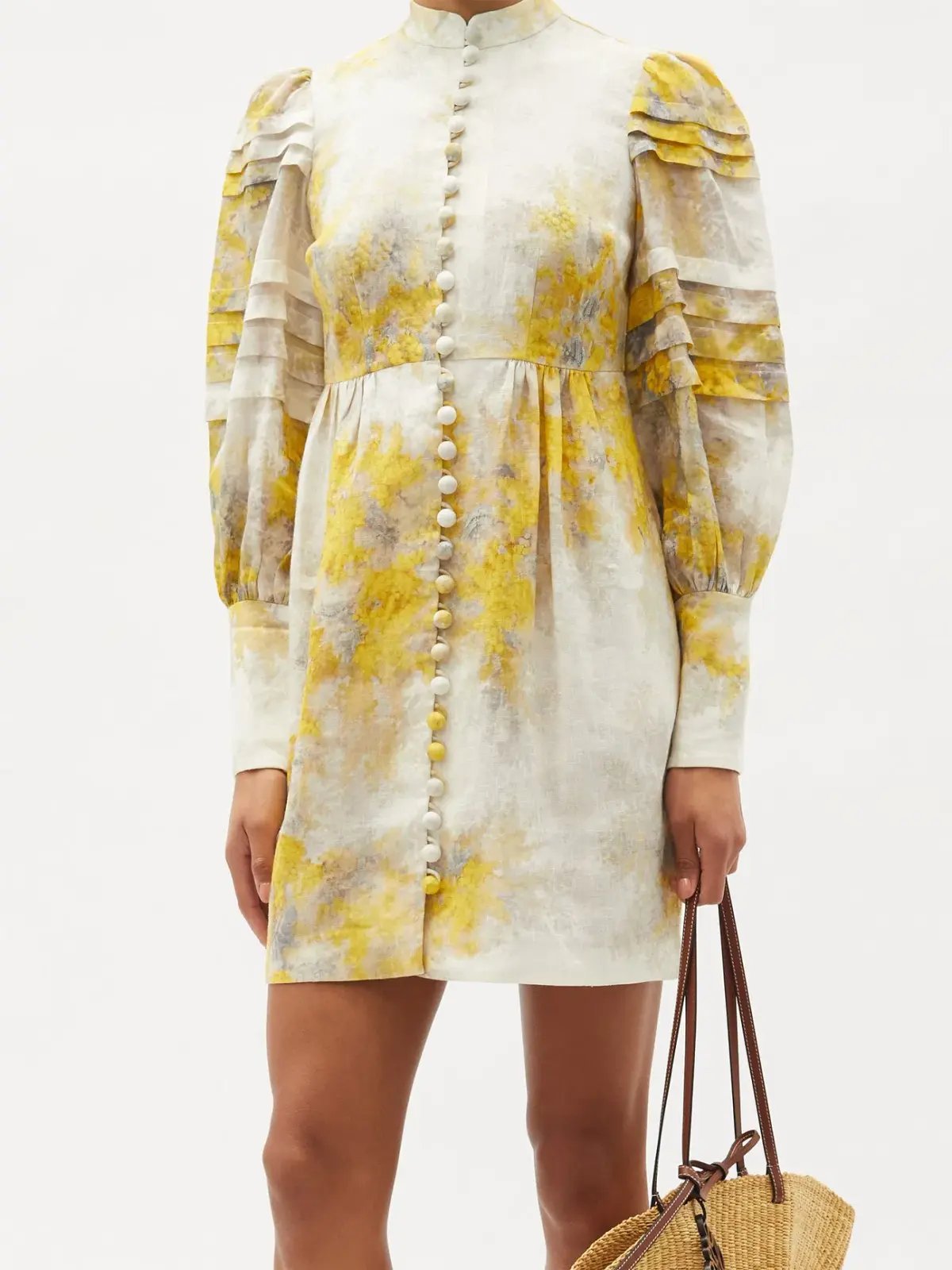 Zimmermann Botanica Wattle Linen Mini Dress Print Size 2 / Au 12 photo 2