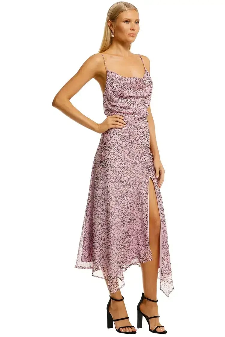 MISHA Lisa Midi Dress Pink Floral Size 6 photo 2