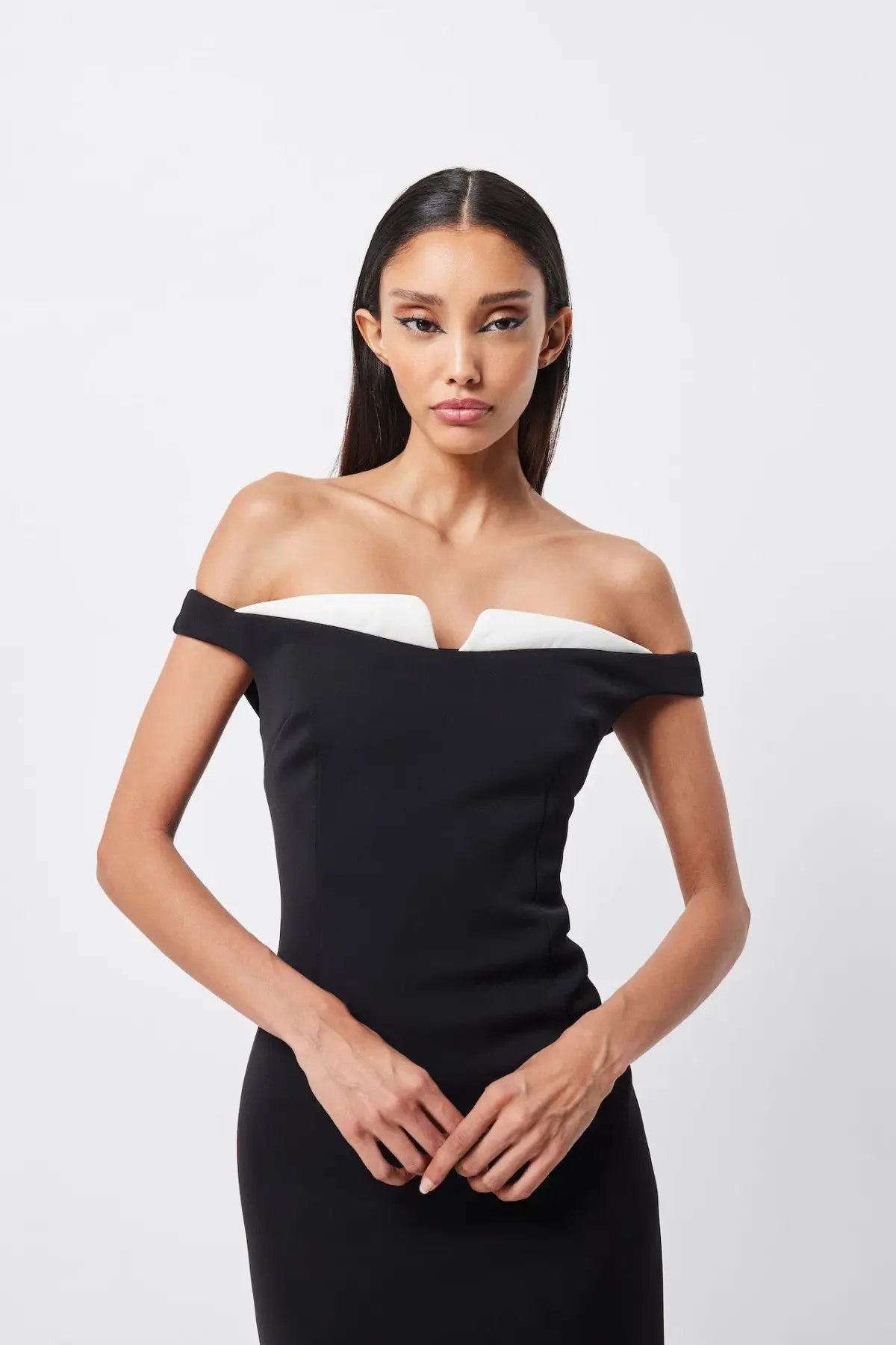 Mossman Imperial Midi Dress Black & White Size 8 photo 2