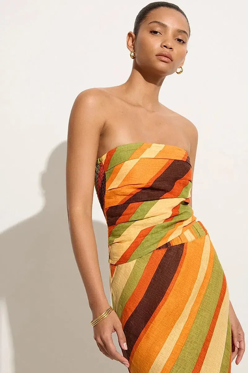 Faithfull The Brand Setúbal Top & Skirt Set Cisco Stripe Sun  Size 8 photo 2