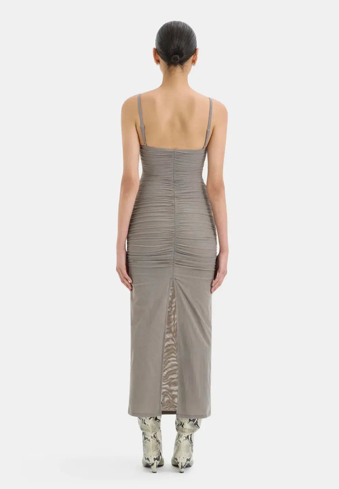 Sir The Label Jacques Gathered Midi Dress Slate Size 1 / AU 8 photo 3