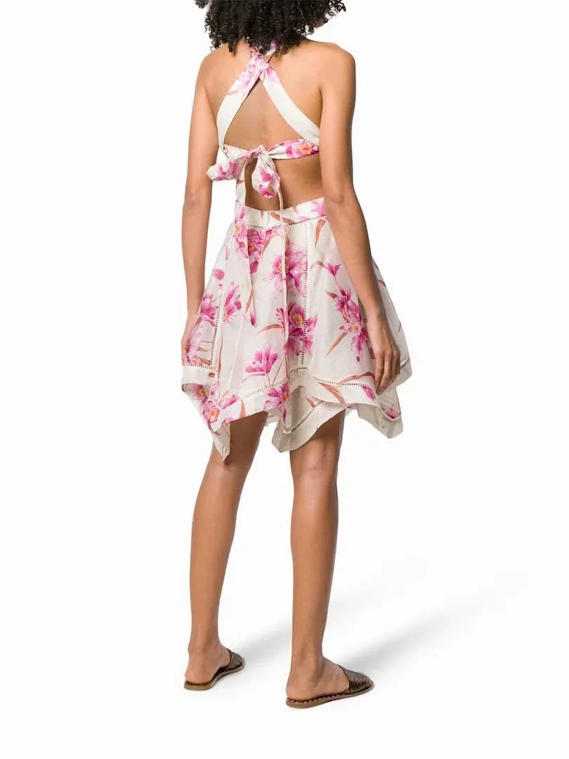 Zimmermann corsage floral print scarf mini dress size 2 photo 2