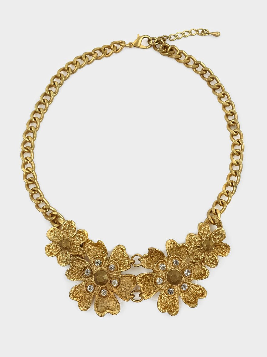Saint Laurent YSL Floral Necklace Gold photo 2