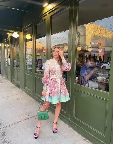 Zimmermann Jude Buttoned Mini Dress in Aqua Gradient Floral Size 0/Au 8 photo 4