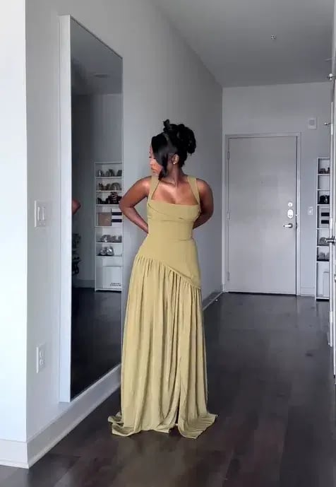 BABYBOO TULLULAH MAXI DRESS DEEP OLIVE SIZE S photo 5