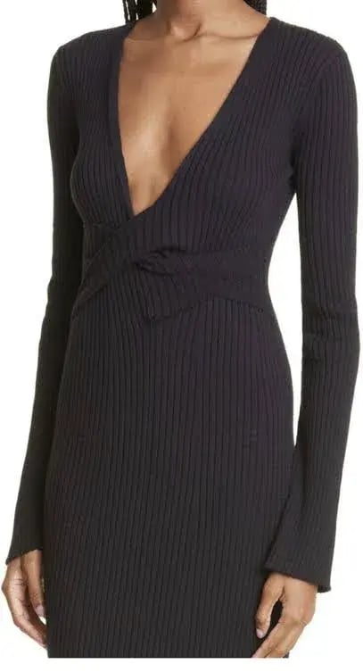 Sir The Label Enes Twist Long Sleeve Dress Black Size 2 / AU 10 / M photo 2