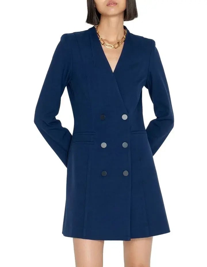 Cue Double Breasted Blazer Dress Navy Size 8 photo 2