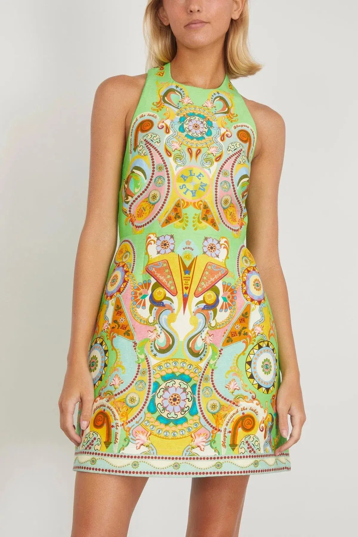 Alemais Pinball Mini Dress Green Multi Size AU 8 photo 14
