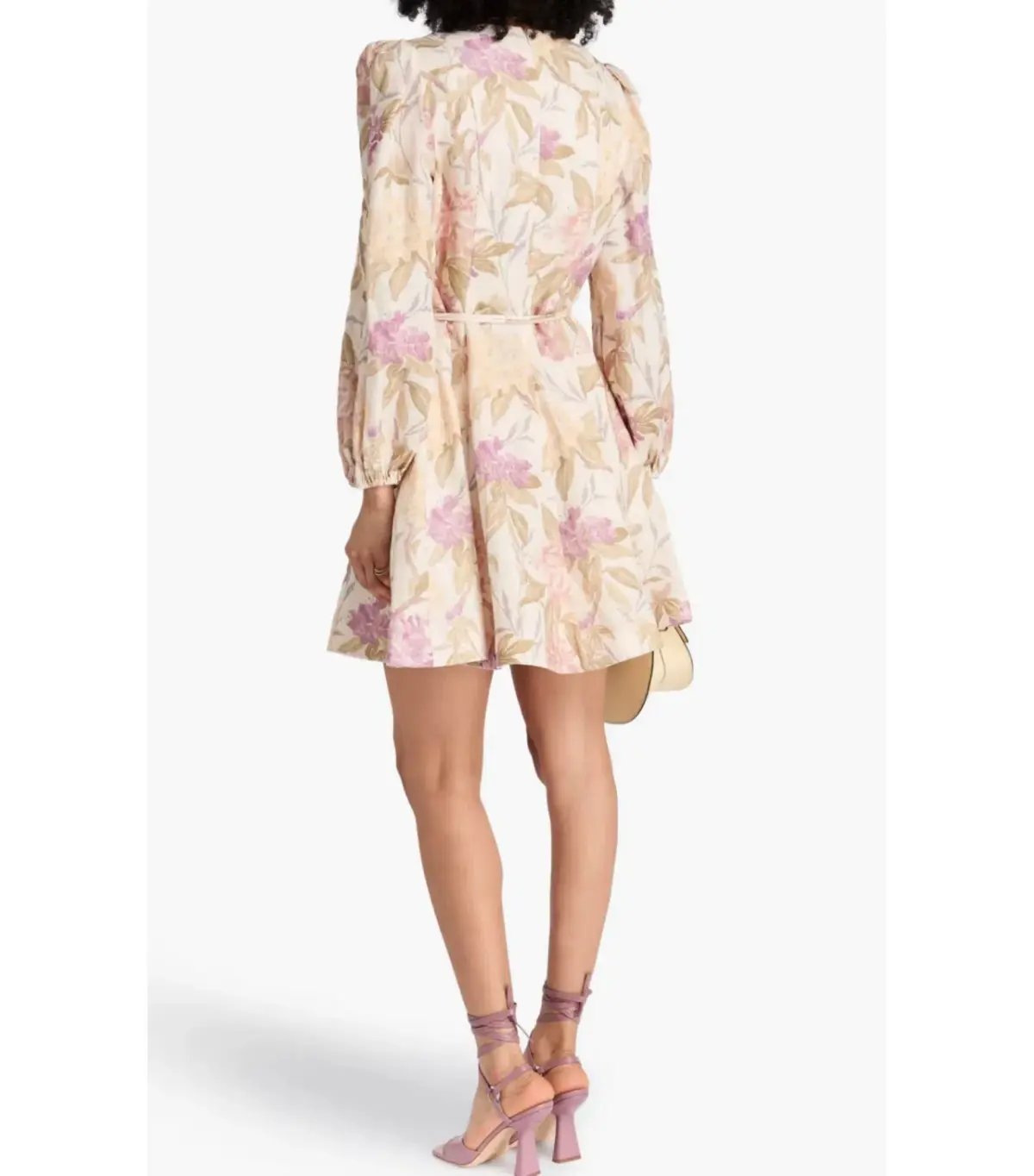 Zimmermann Illustration Belted Flip Mini Dress in Cream Inca Lily Size 2 / AU 12 photo 2