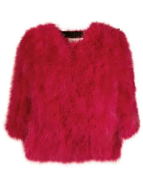 Yves Salamon Pink Feather Jacket Crazy Pink Size S / AU 8 photo 4