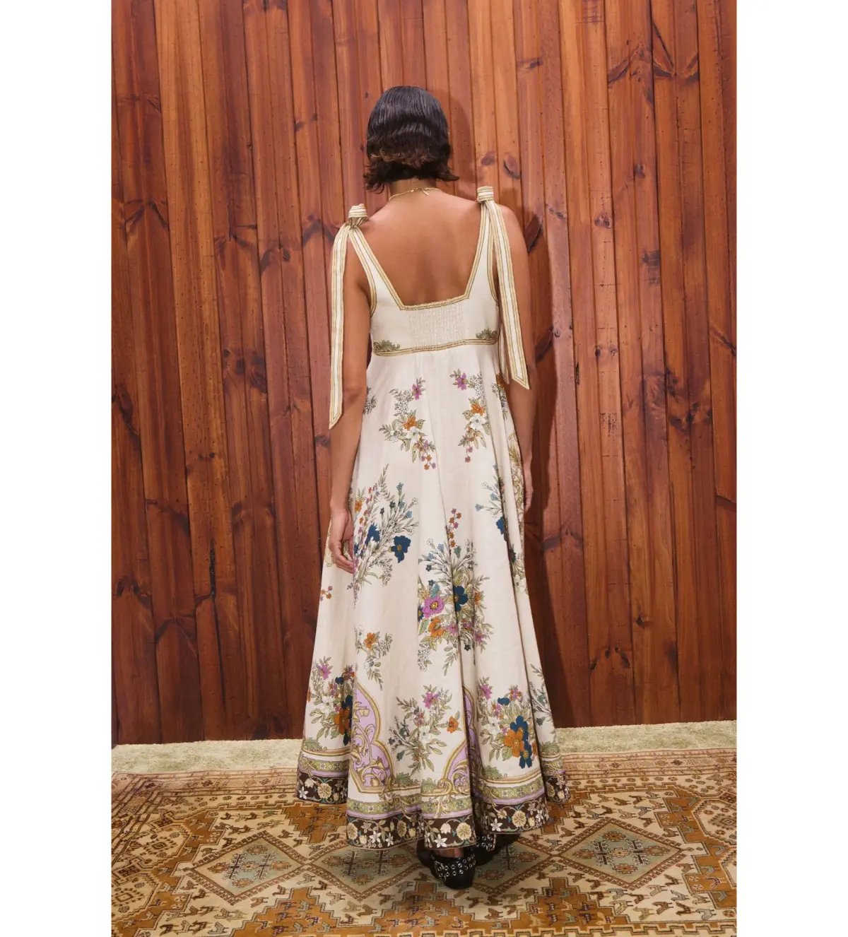 Alemais Antoinette Ballet Midi Sundress Cream Floral Size AU 16 photo 3