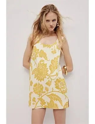 Aje Studio ELARA MINI DRESS Yellow Size 8 photo 2