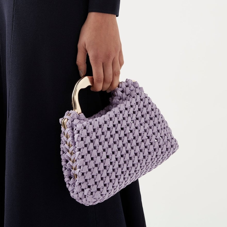 Aje Mini Weave Clutch | Cool Lavender photo 2