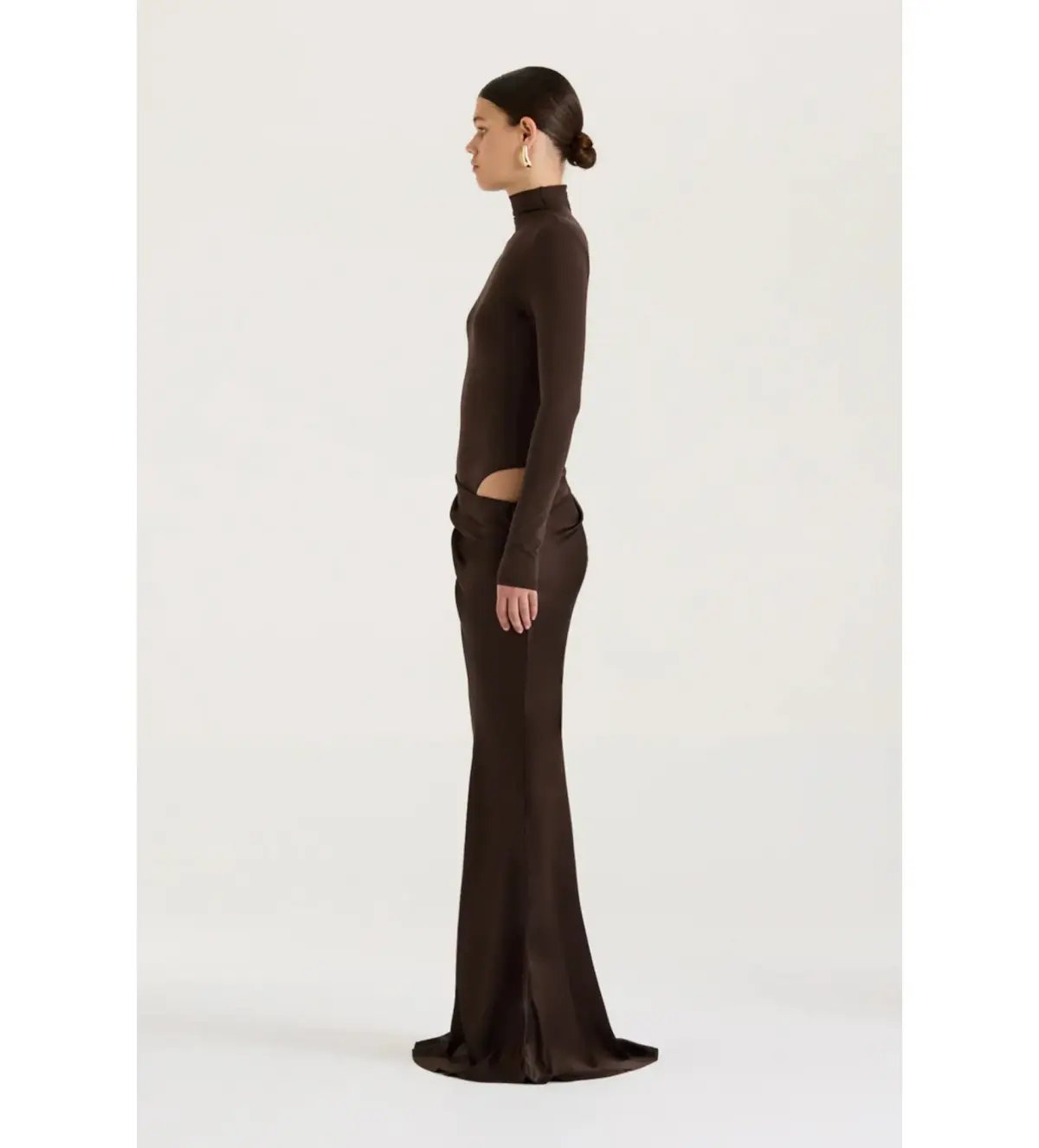 Henne Soraia Long Sleeve Maxi Dress Chocolate Size 6 photo 6