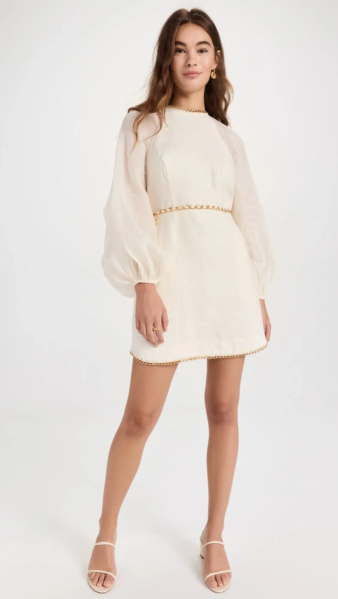 Zimmermann Rouleau Chain Mini Dress Cream Size 2/Au 12 photo 3
