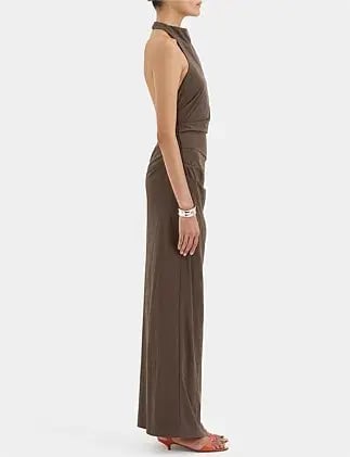 Sir The Label Sol Halter Gown Brown Size 10 photo 3