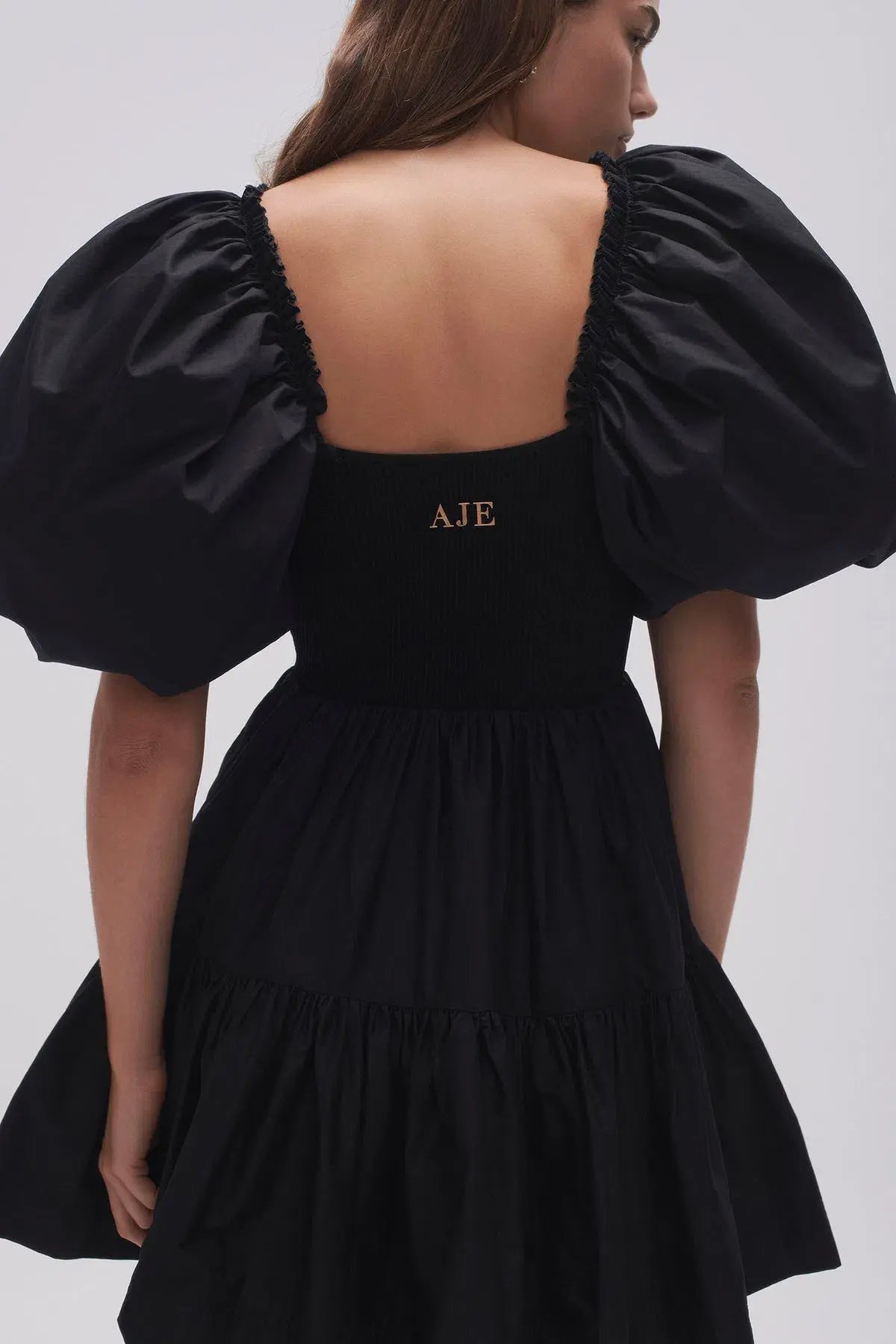 Aje Casa Puff Sleeve Mini Dress Black Size 10 photo 3