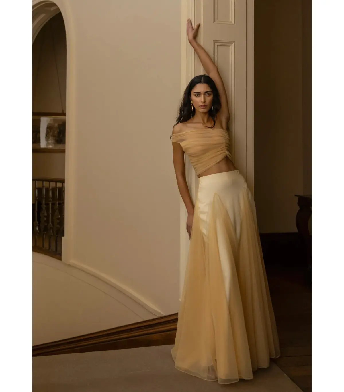 Arcina Ori Violetta Top and Skirt Set in Champagne Size AU 8 photo 2