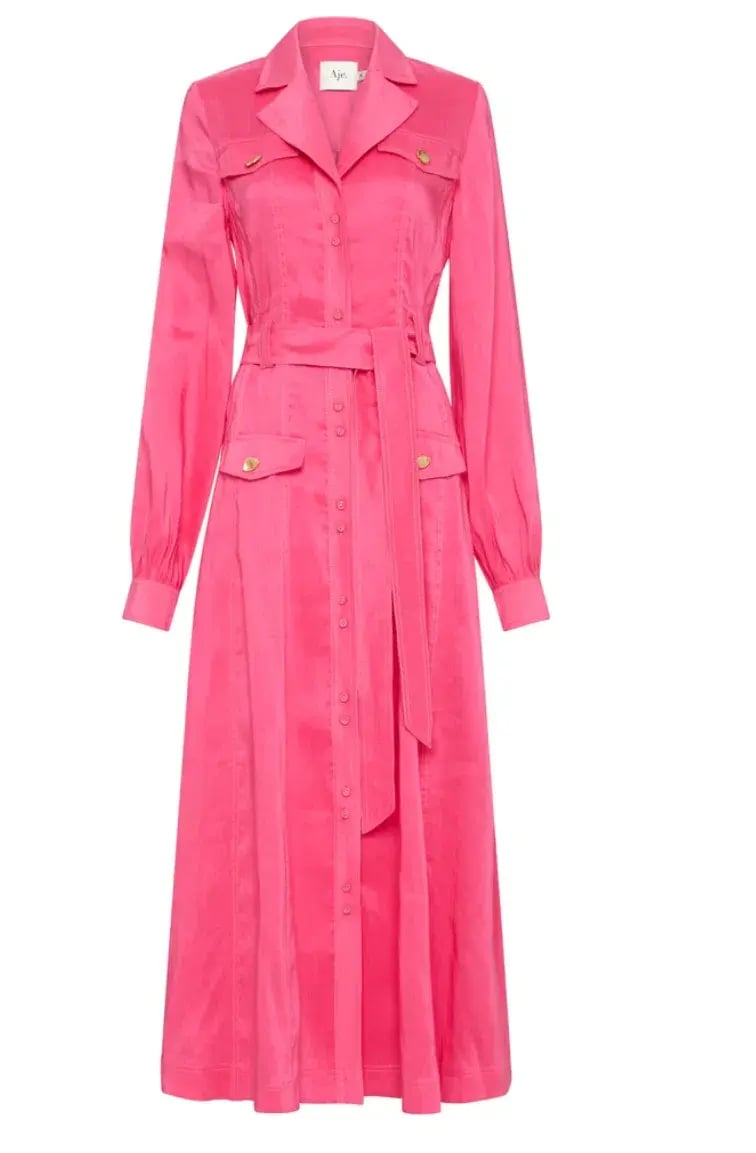 AJE Sophie Shirt Midi Dress Berry Size 10 photo 4