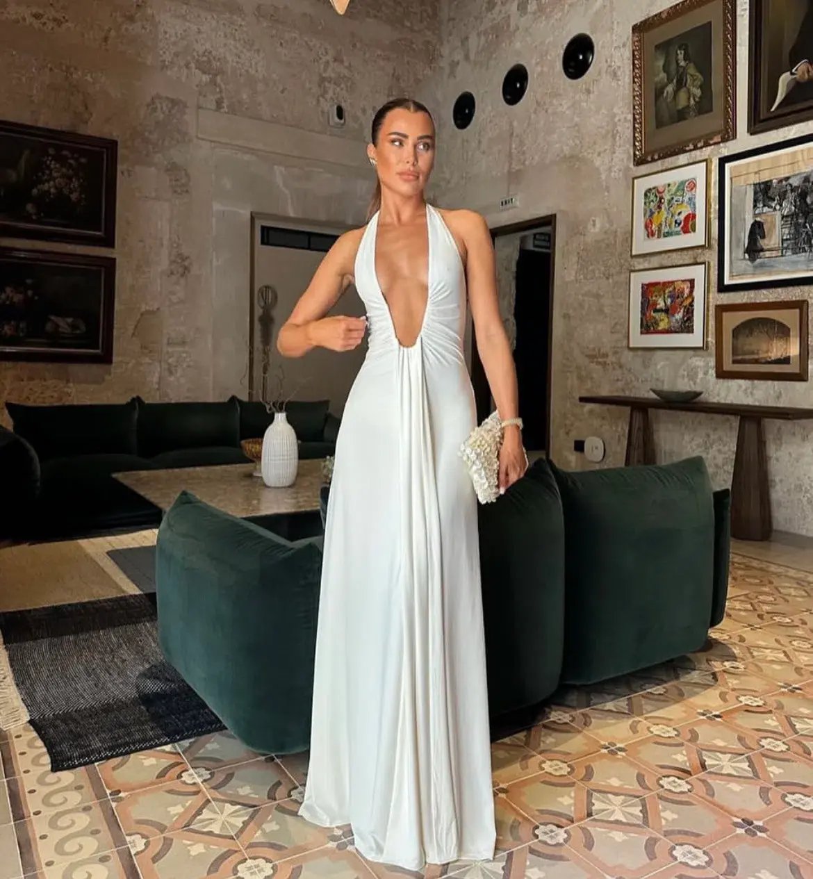 Misha Jennifer Maxi Dress White Size 8 photo 2