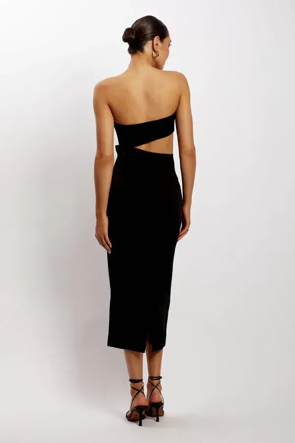 Meshki Diana Cut Out Black Maxi Dress Black Size 6 photo 2
