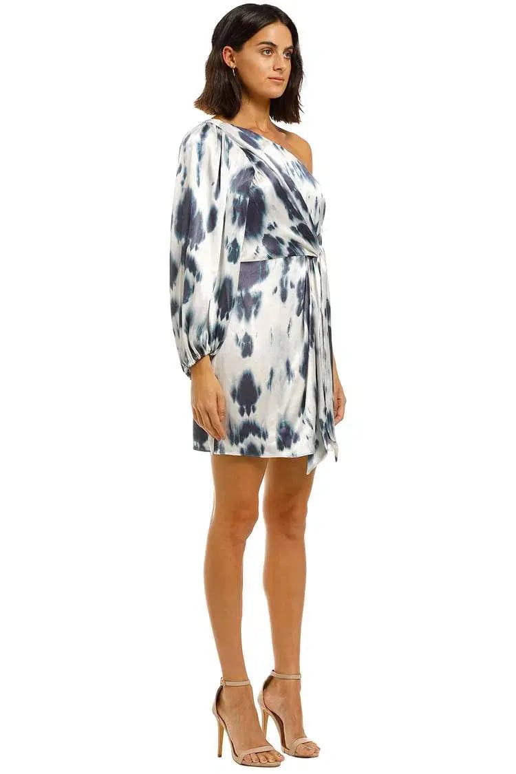 Shona Joy Palma One Shoulder Mini Dress Print Size 6 photo 2