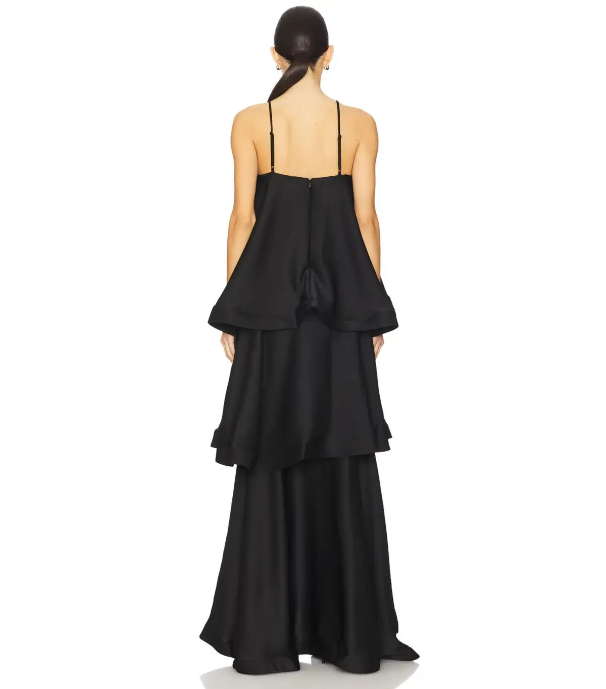 Elliatt Tilly Tiered Dress Black Size 8 photo 3